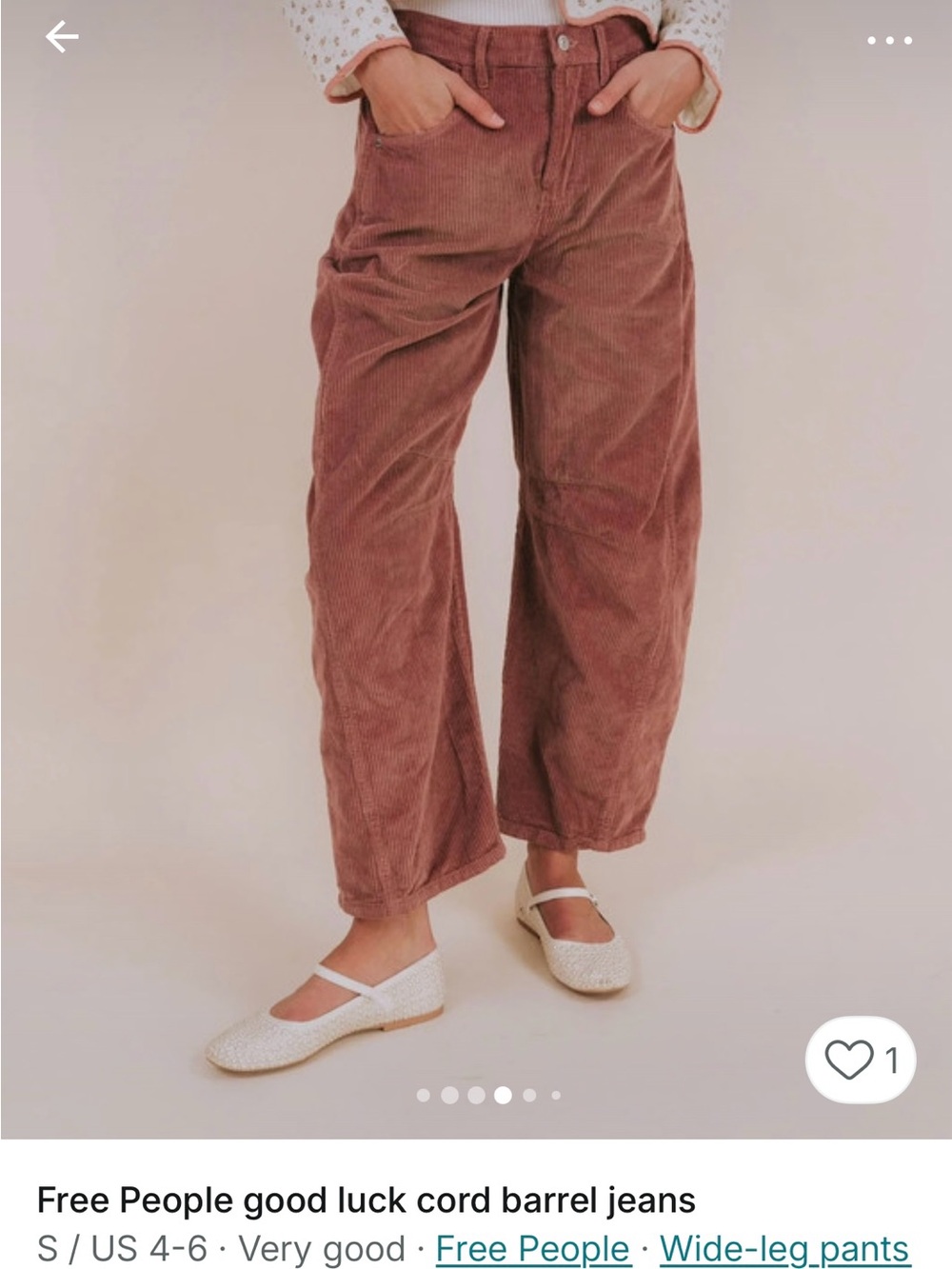 We The Free Good Luck Barrel Corduroy in Rust